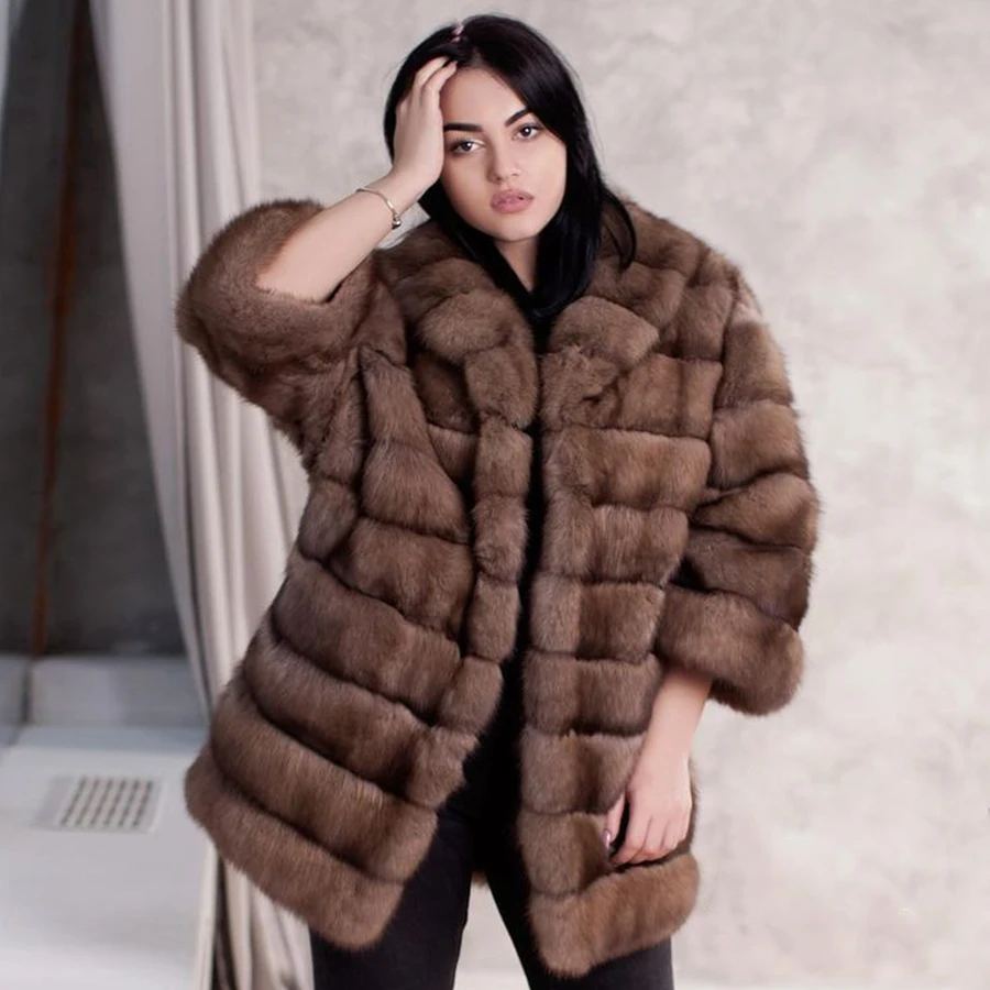 

Real Fur Coat For Women Natural Fox Fur Coats Mid-Length High Quality Winter Fur Jacket 2024 New Style