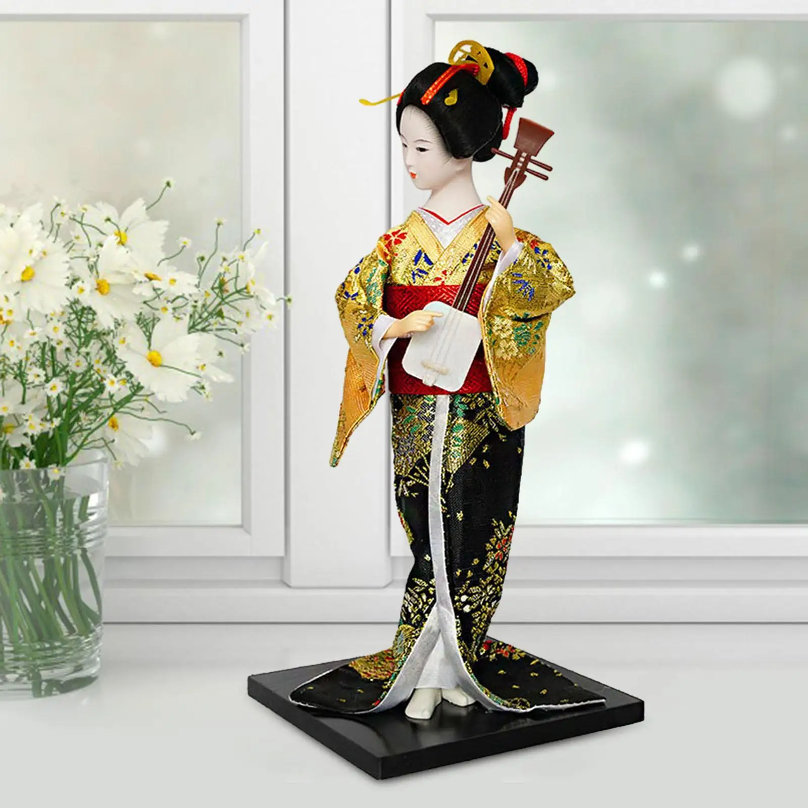 Asian Statue Collectibles Figurine Folk Ethnic Decoration Japanese Kimono Geisha Doll Kabuki Doll for Birthday Housewarming
