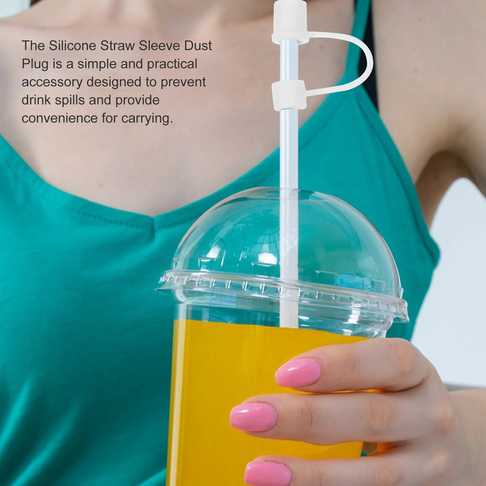 

4Pcs Straw Covers Cap Set Cute Small Silicone Straw Tips Protector for Reusable Straws Easy Carry Space Saving Sleeve for Daily