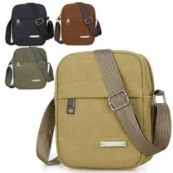 New Style Casual Canvas Men's Bag Shoulder Messenger Bag Small Backpack Handbags Outdoor Travel Mobile Phone Package Bags