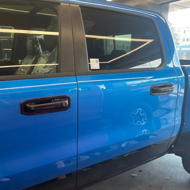 

Хромированная накладка на дверную ручку автомобиля, из углеродного волокна, для Dodge Ram 1500 TRX 2022 2023 2024, стикер, аксессуары для стайлинга