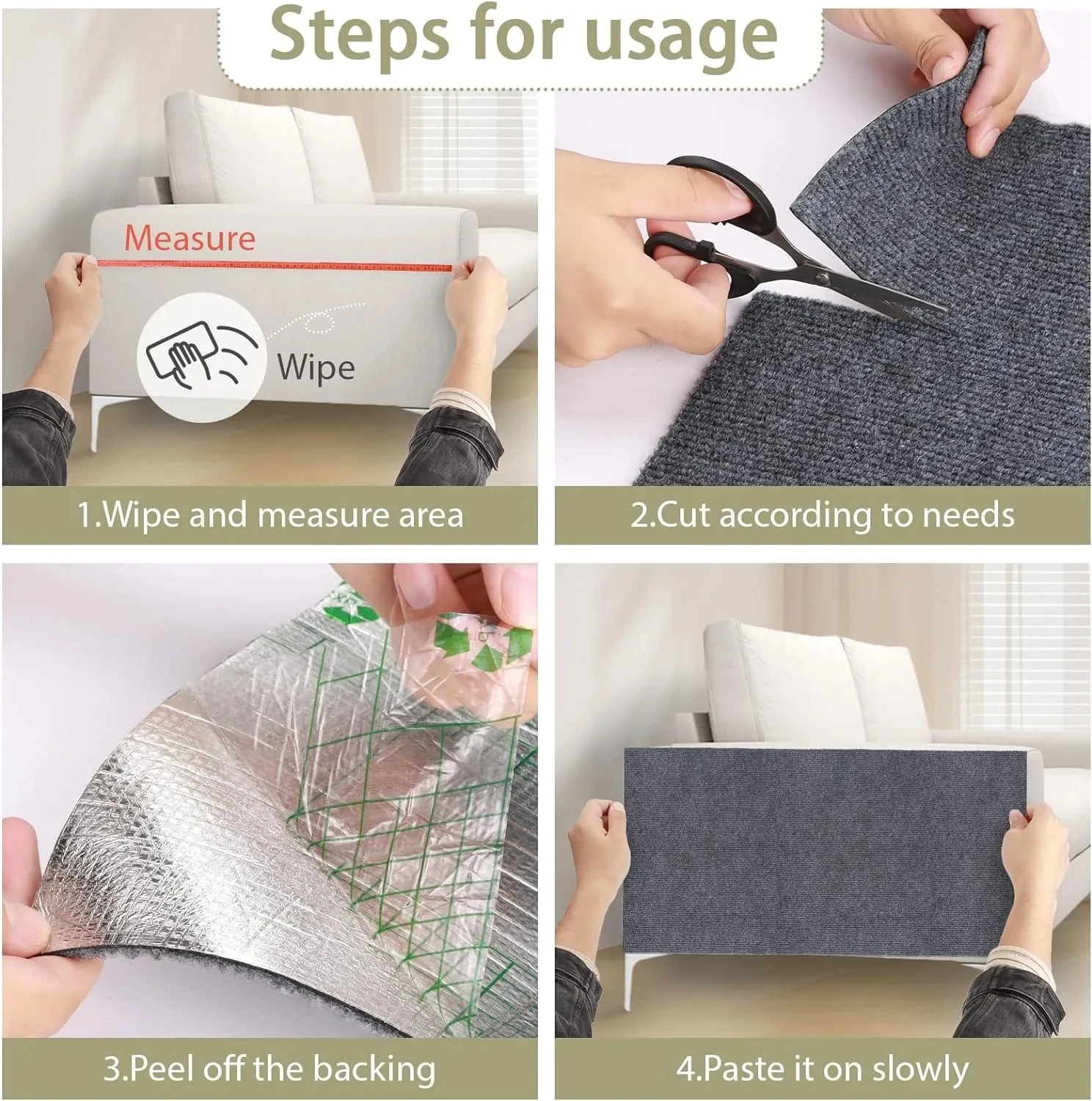Cat Crawling Mat Protection Sofa Anti Cat Scratch Trimmable Self-adhesive Carpet cat scratching post Cats Scratch Board Cats Toy