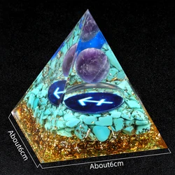 Constellation Gift Energy Resin Pyramid Amethyst Healing Natural Crystal Tree Reiki Chakra Generator Orgonite Pyramid Room Decor