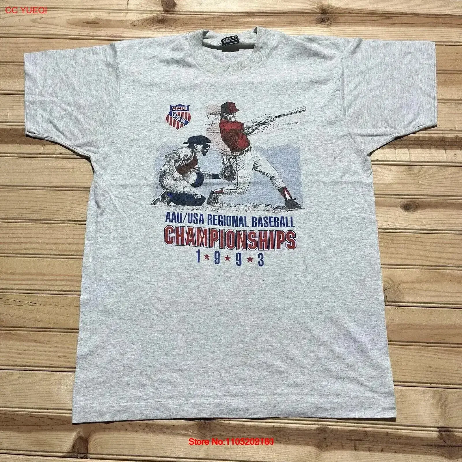 

Винтажная футболка 90-х годов AAU США с национальным бейсбольным чемпионатам, большой размер 1993, модная повседневная стильная растянутая винтажная футболка