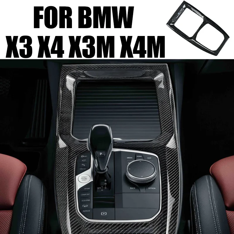 For BMW X3 G01 X4 G02 X3m F97 X4m F98 2022+ Replacement Carbon Fiber Gear Shift Control Panel Cover Car Retrofitting Accessories