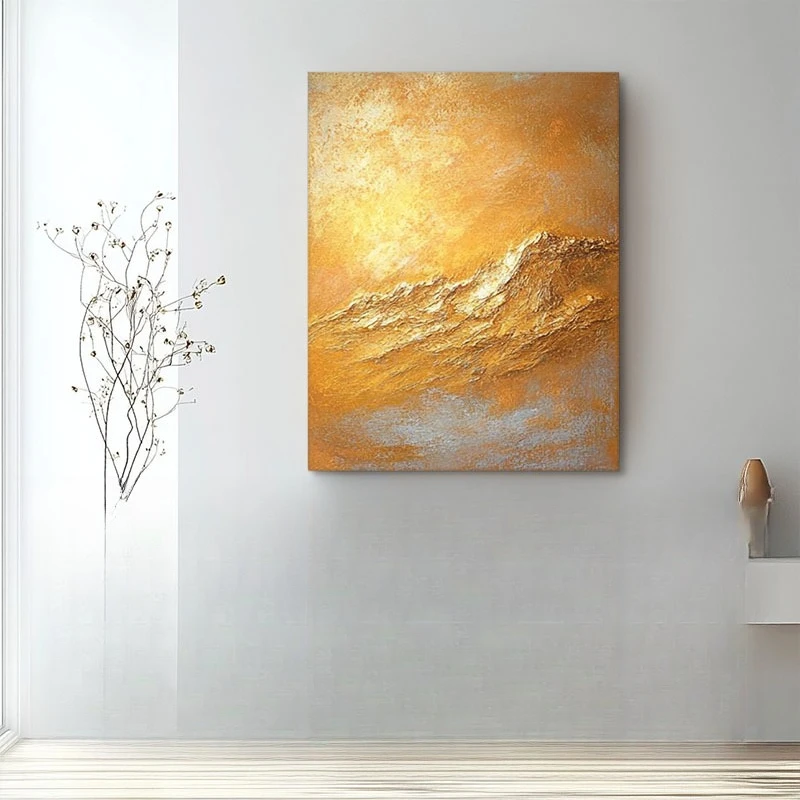 

Painting language art hand-painted texture oil painting simple high-end modern light luxury living room