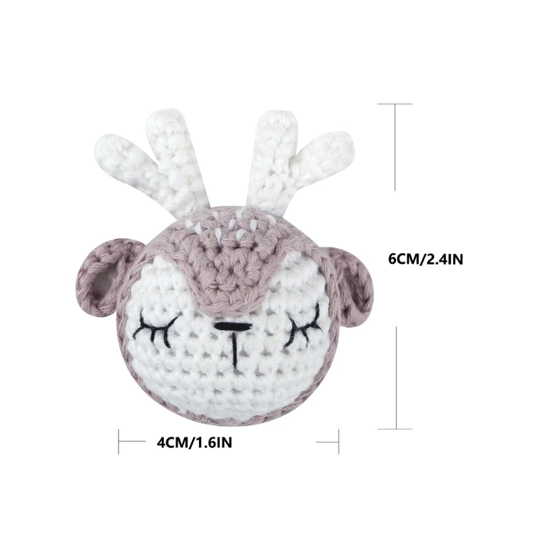 Handmade Crochet Rabbit DIY Baby Pacifier Chain Accessories Newborn Teether Toy D5QA