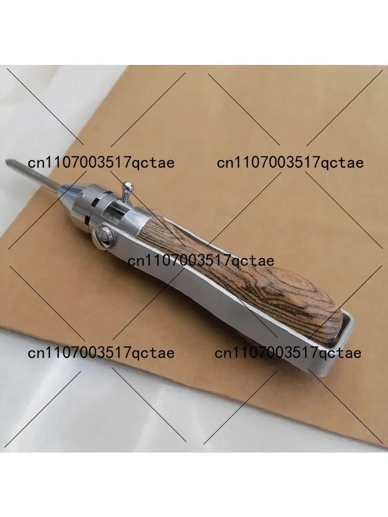 German Style Ratchet Screwdriver Set Semi-Auto Reversible Lever 5 Bits 9 Sockets Wooden Handle 4mm 6.35mm