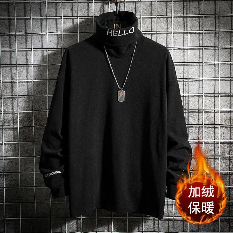 

Men's Autumn Winter New Long Sleeve Thick Simplicity Casual Tops Youth All-match Harajuku T Shirts Fashion Vintage Men Clothing