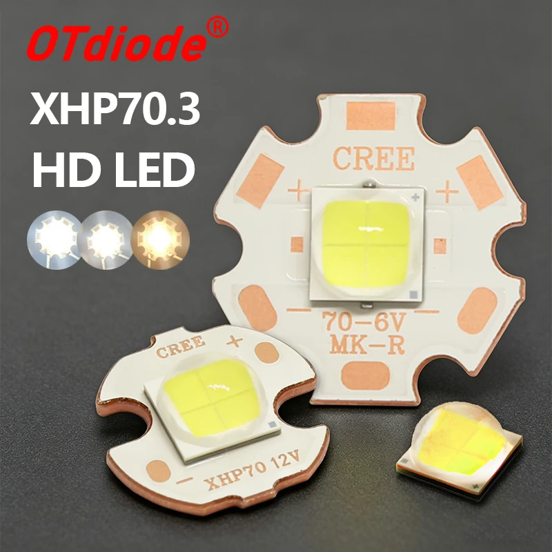 

Original XHP70.3 HD LED Chip 3rd Generation 45W 6V 12V 7070 SMD High Power LED Bulb Copper MCPCB for DIY Flashlight Torch Light