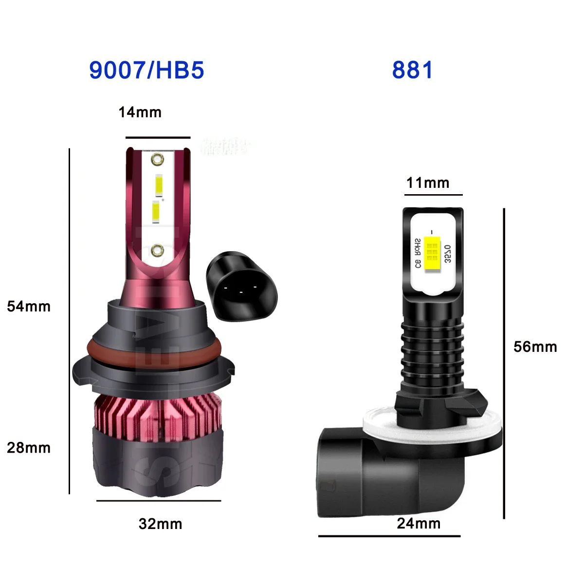 Upgrade CSP Chips Bright White For Saturn ION 2004 2005 2006 2007 LED Headlight Hi Low Beam 9007/HB5+ LED Foglight 881 Plug&Play