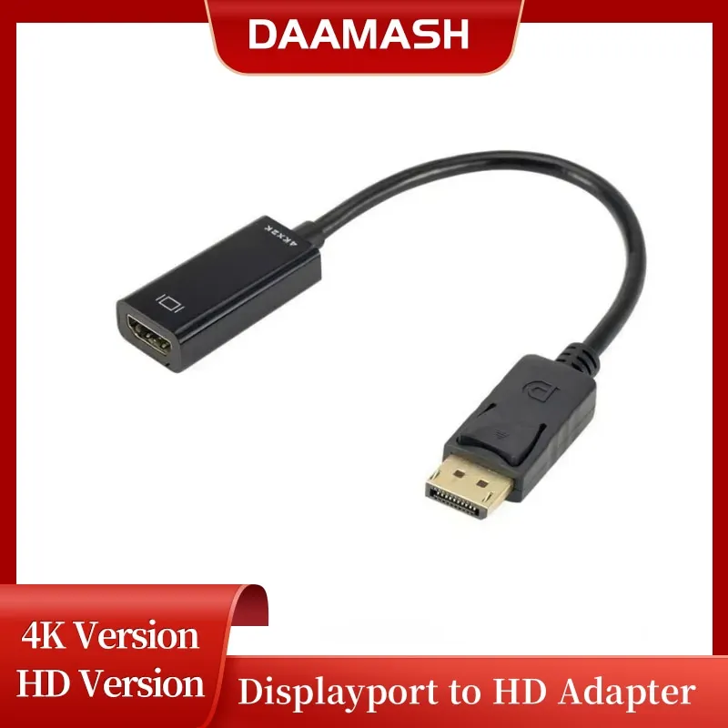 Адаптер Displayport-HD 4K, мини-конвертер 1080P для ПК, HDTV, ПК, проектора, ноутбука