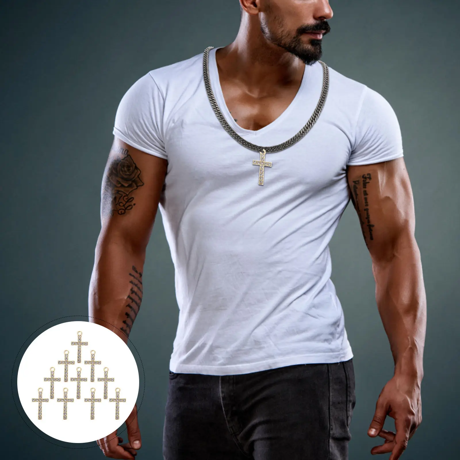 

10Pcs Alloy Cross Pendants for DIY Bracelet Necklace Making Premium Smooth Finish No Burrs Religious Symbol Decor Creative Wrist