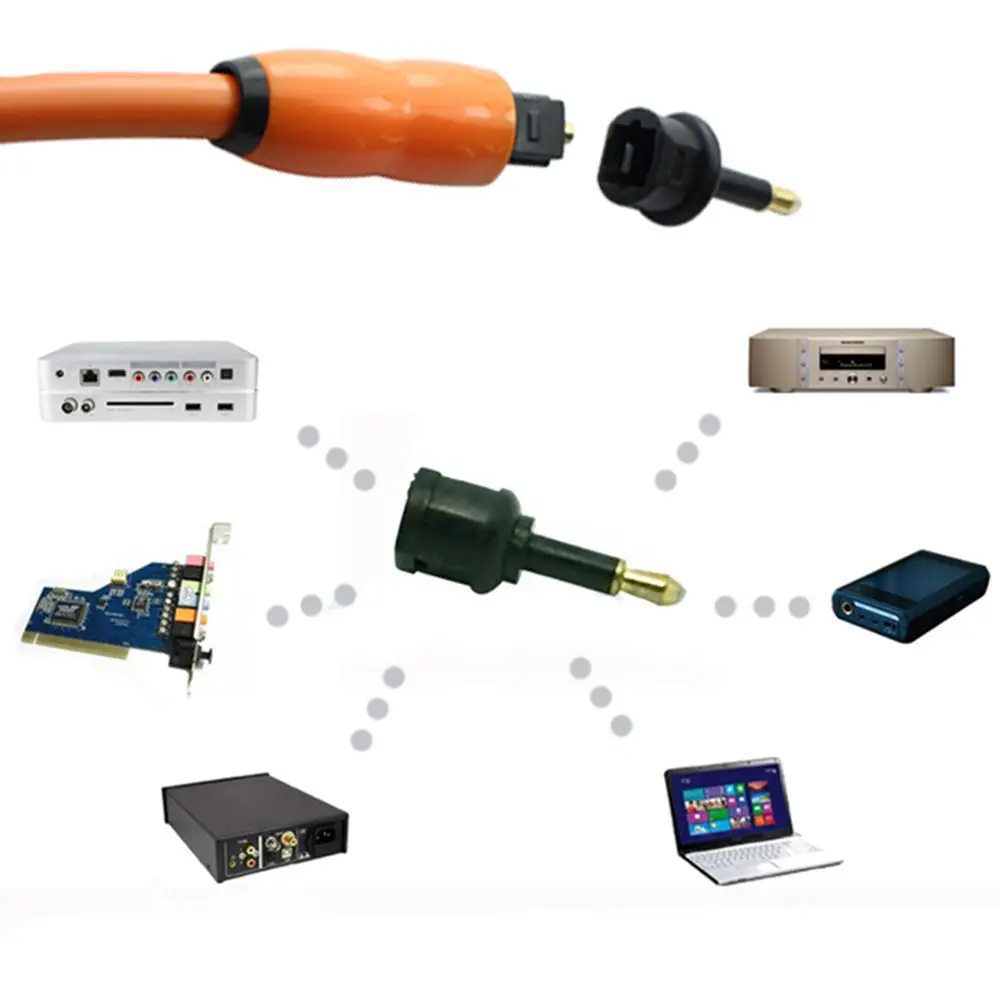Hohe Qualität Neueste Chic Mini Jack Stecker Vergoldet Audio Schwarz 3 Stücke Optisch Auf 3,5mm Adapter Toslink