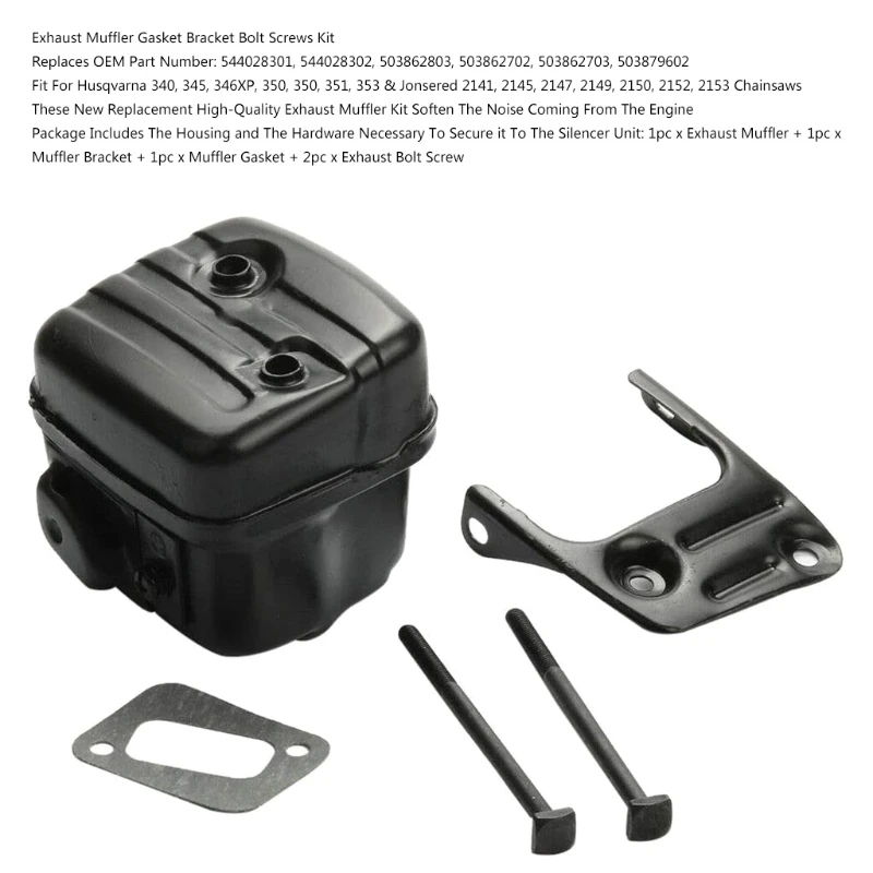 ราคาไม่แพงอะไหล่แพ็คใหม่ Exhuast Muffler สำหรับ ปะเก็นสกรูยึดสำหรับ Hus-qvarna 345 346XP 350 351 353 Drop Shipping