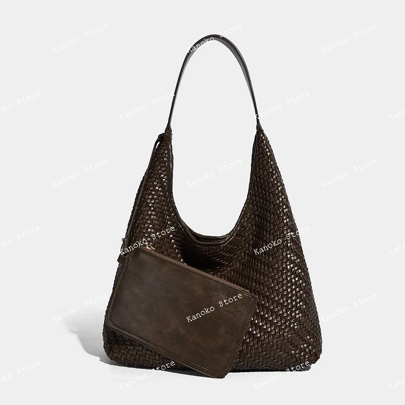 

handmade weave composite tote bag for women luxury designer handbag purse 2025 new in vintage large capacity underarm shoulder
