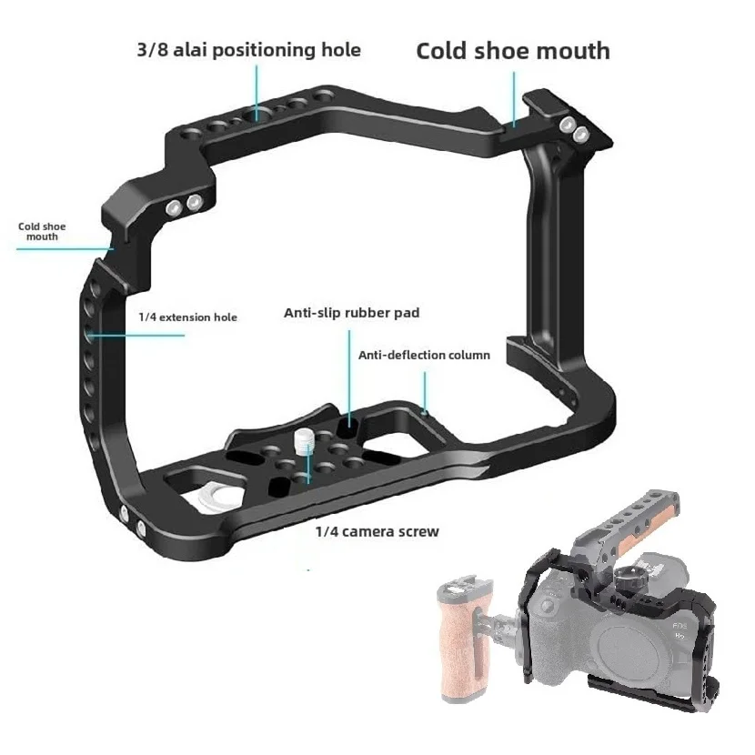 

Кейдж для камер Canon EOS R5, R6 MARK II, R5C, расширительная рамка для фотоаксессуаров; с креплением на винтах 1/4" и 3/8" для видеосъемки и киносъемки