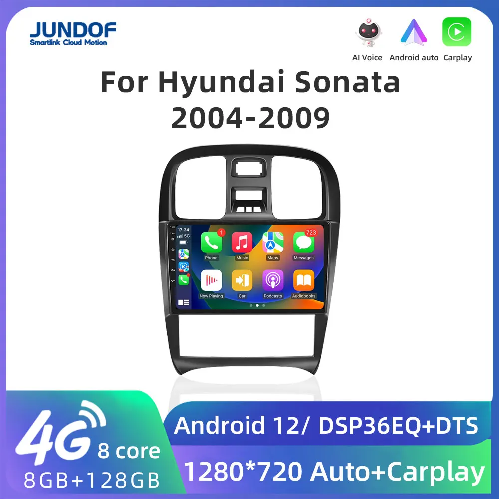

Jundof Android 12 2din Car Radio For Hyundai Sonata 2004-2009 Multimedia Video Player GPS Navigation 4G WIFI Carplay 2din