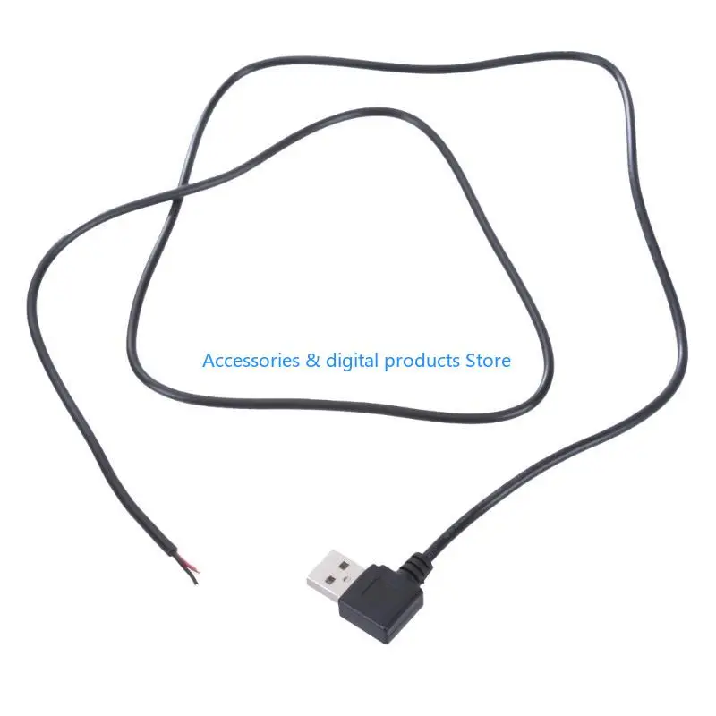 77JD Power Supply Cable 2 Pin Bare Wire 22AWG USB Open End Cable for LED Light Fan