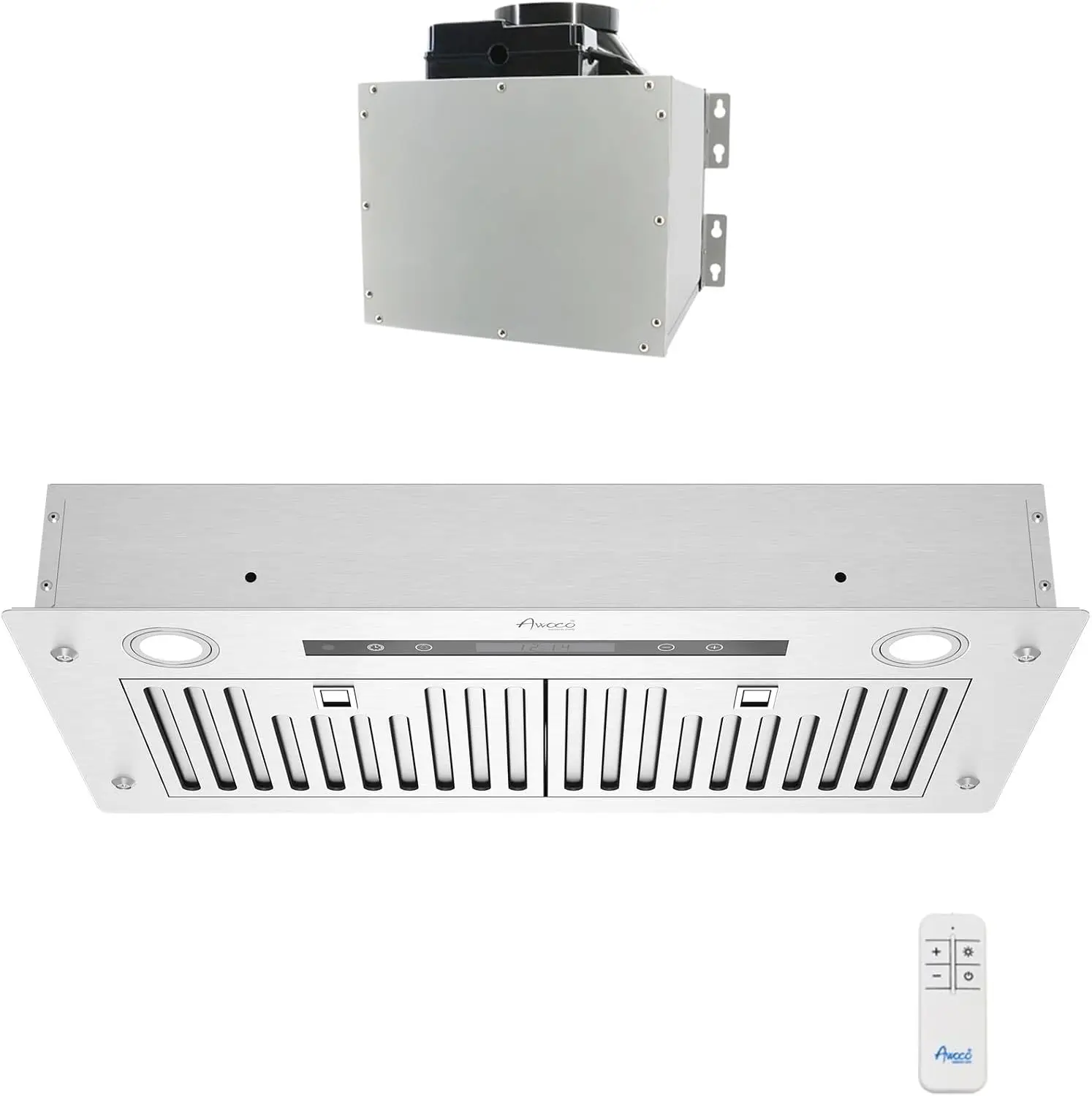 Split Insert Ceiling-Mount Range Hood, 30 in. W x 14-1/2 in. D, with 6 in. Remote Blower