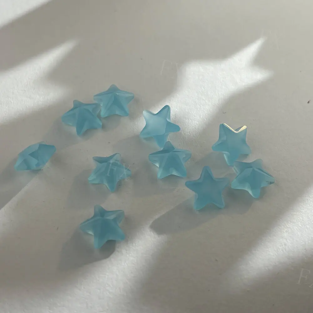 3x3~10x10mm Star Shape Loose Glass Stone Synthetic Gems AQ17 color Wuzhou  artificial  gemstone