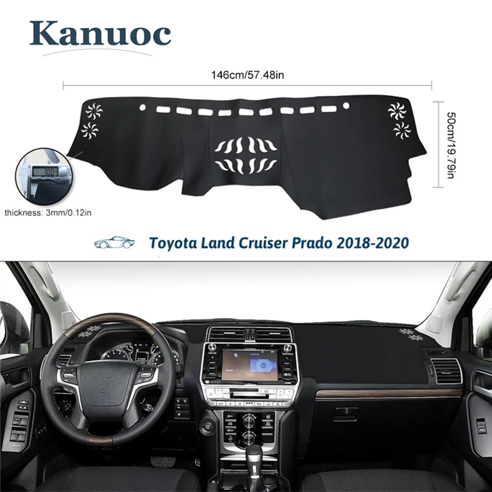 Car Dashboard Cover Mat Sun Shade Pad Decorative For Toyota Land Cruiser Prado 2018 2019 2020 Anti-dirty Interior Accessories