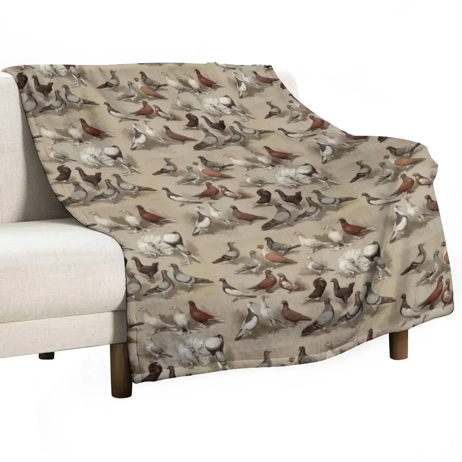Pigeon Breeds Chart Throw Blanket Cute Plaid Stuffeds Furry Personalized Gift Blankets