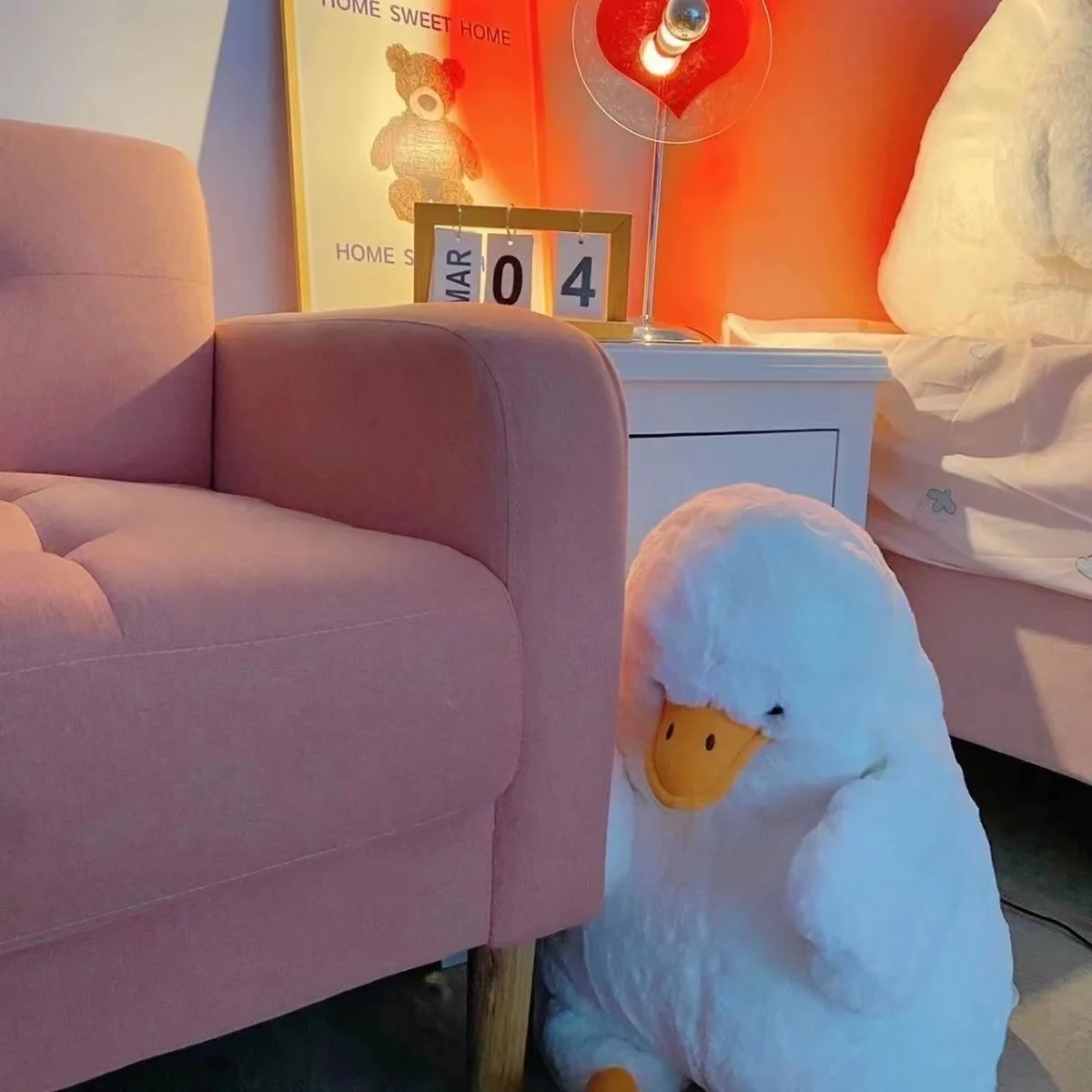 Dumb Duck Kawaii Stuffed Animals Macio Confortável Lance Pillow White Doll Presente de Ano Novo Para Meninas E Meninos Criança Plush Abraços