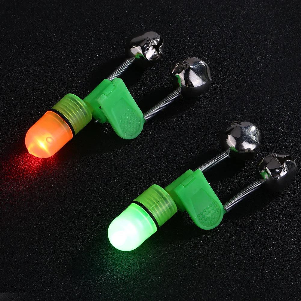 Twin Bells Ring Fishing Bells Alarm LED Light Fishing Rod Fishing Lures Accessory  Outdoor Fish Tools Professional Fishermen