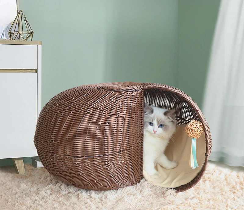 Cat Litter Four Seasons General Summer Rattan Woven Cat House Can Be Dismantled and Washed Cat Scratch Board House