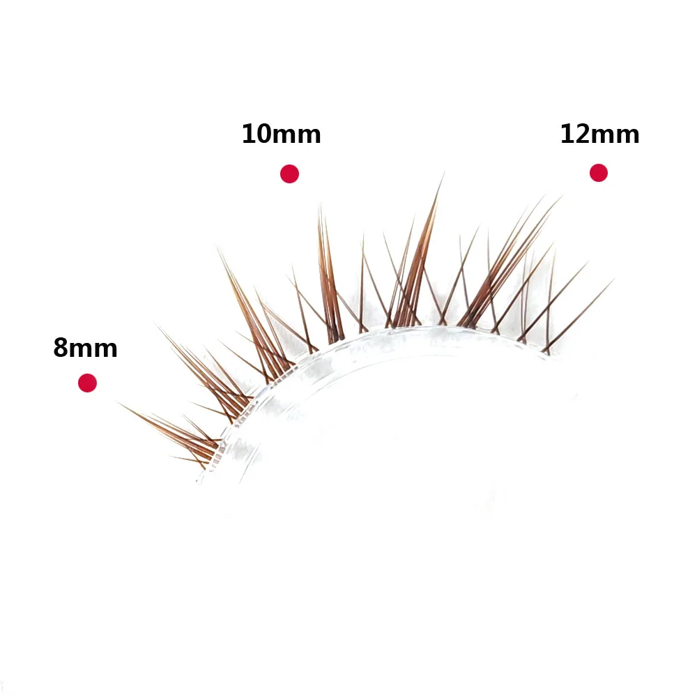 ICYCHEER Braune Farbe Falsche Wimpern Natürlich aussehende Wispy Längliche Wimpernverlängerung Katzenwimpern Wimpern Geflügeltes Ende