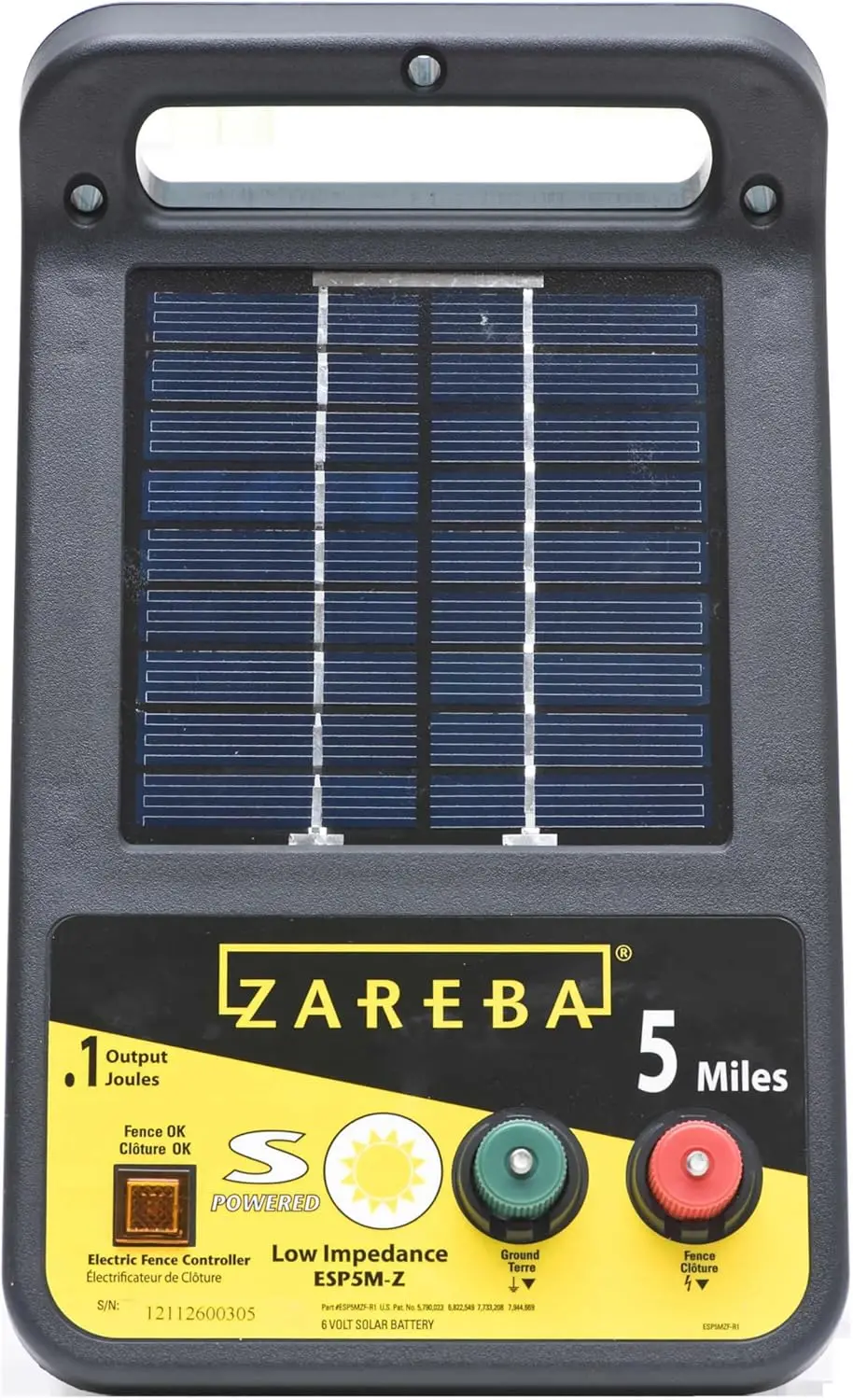 

ESP5M-Z Зарядное устройство для электрического забора на солнечной энергии — 5-мильная молния для электрического забора, низкий импеданс, содержит животных — НОВИНКА