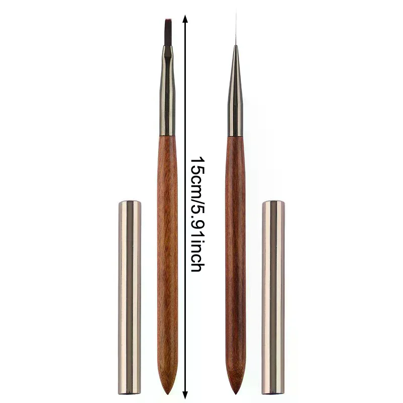 耐久性のあるサンダルウッドポールネイルアートブラシプロフェッショナルネイルライナーブラシネイルアート光線療法ペンネイルペイントブラシ