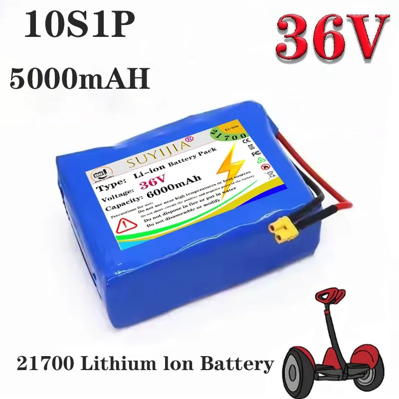 21700 Made 36V6000mAh 10S1P 21700 Li-ion Battery Pack Extended Range for M365 Mijia Pro Scooter with XT30/XT60 Plug with Charger