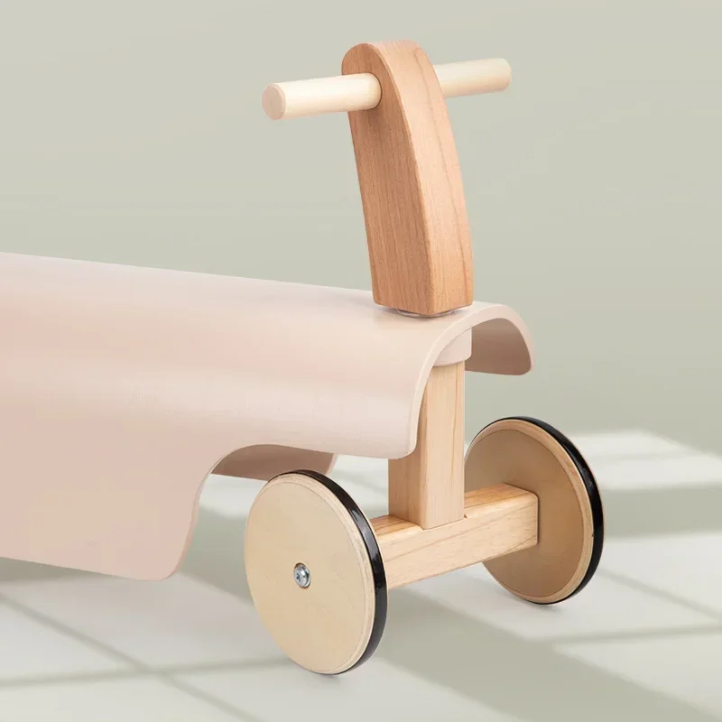 Trottinette en bois pour l'éducation de la petite enfance, jouet pour apprendre à marcher, voiture d'équilibre à quatre roues