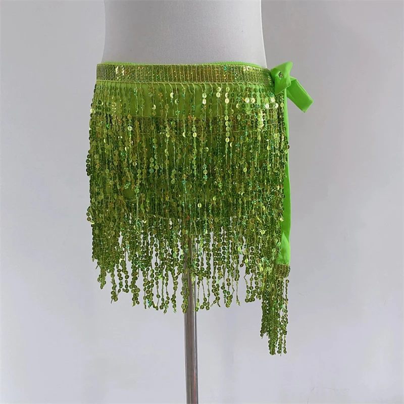 Bauchtanz-Hüfttuch für Damen, Pailletten-Fransengürtel, Tanzkostüm, Y2K-Accessoire, Halloween, Festival, Rave, Bühnenauftritt, Partykleidung – Detail 8
