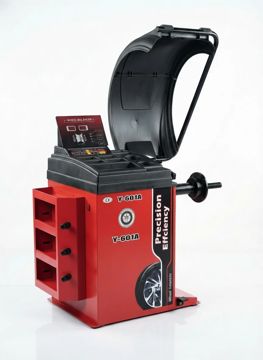 Trihero Y-601A Automatic Wheel Balancing Machine With 250W Motor 110V/220V/380V Power Laser Positioning Extended Spindle