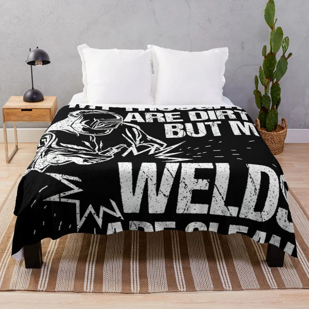 Funny Welding Designs For Men Dad Metal Workers Blacksmith Throw Blanket Travel valentine gift ideas Blankets