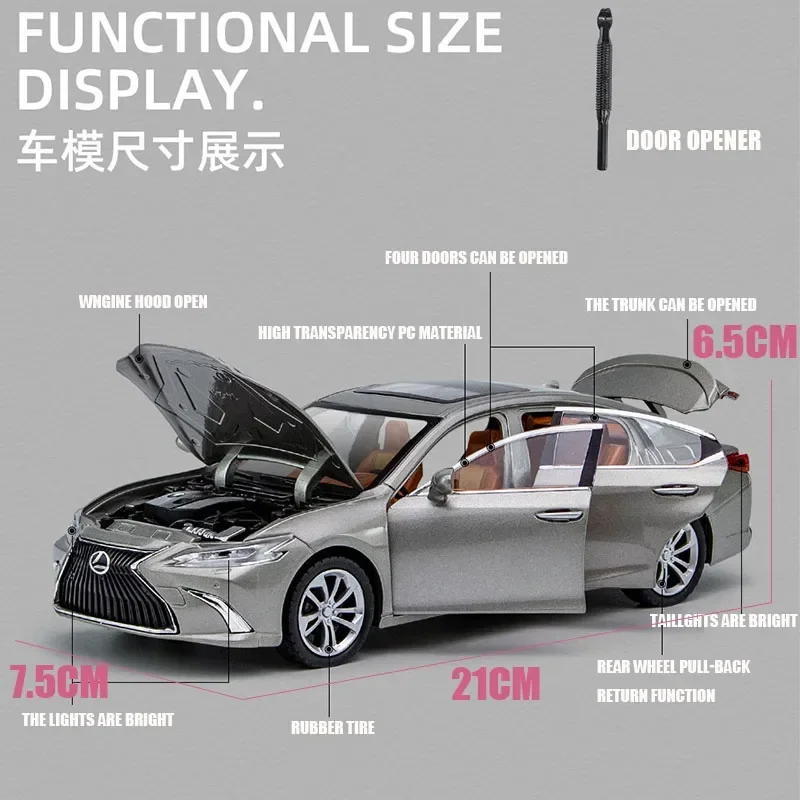 1:24 Lexus ES300 Alloy Car Model Diecast & Toy Vehicles Metal Toy Car Model Collection High Simulation Childrens Gift A406