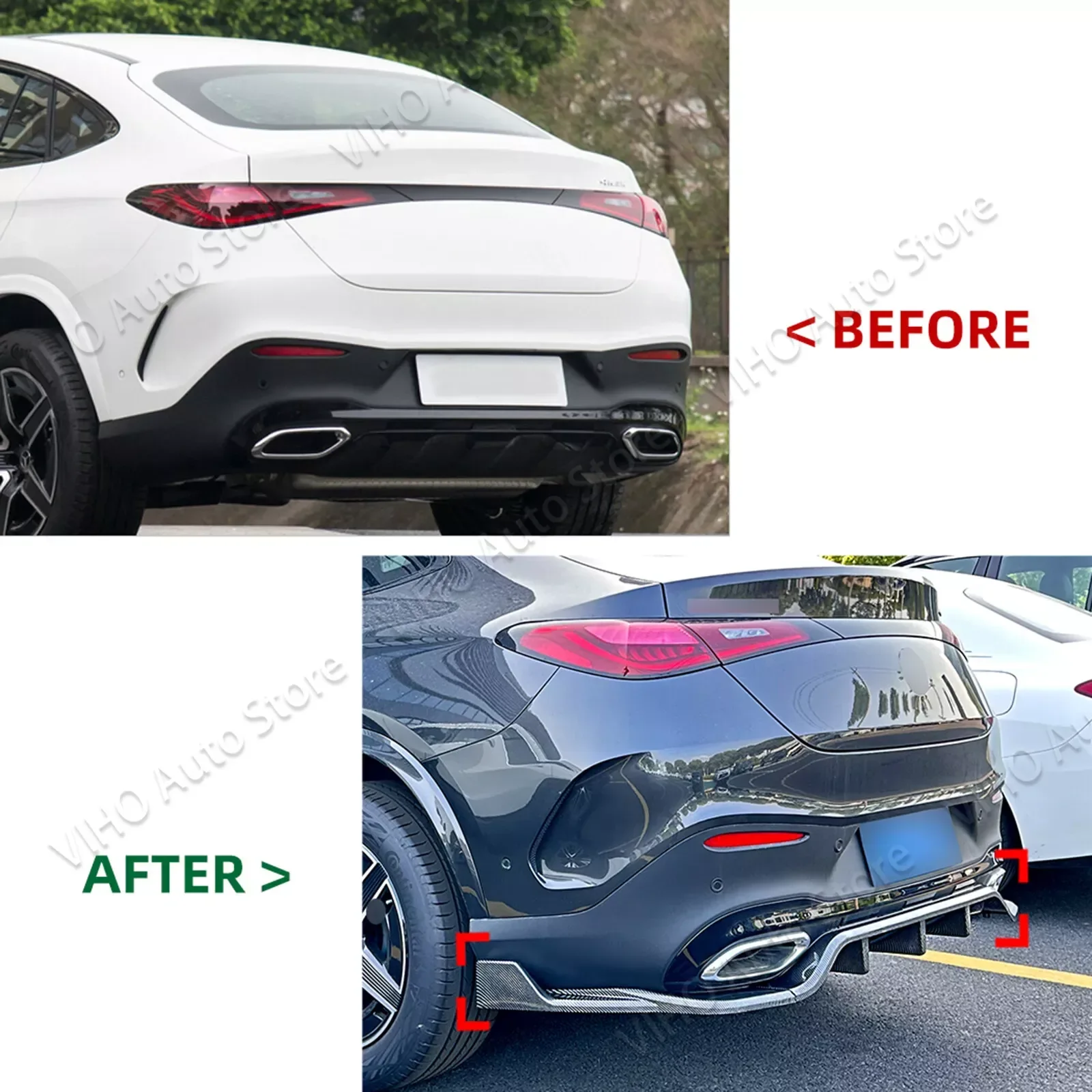 Side Corner Protector Spoiler Trim GLC Coupe C254 Rear Bumper Lip Splitter Diffuser For Mercedes Benz GLC300 400 AMG 2023 2024