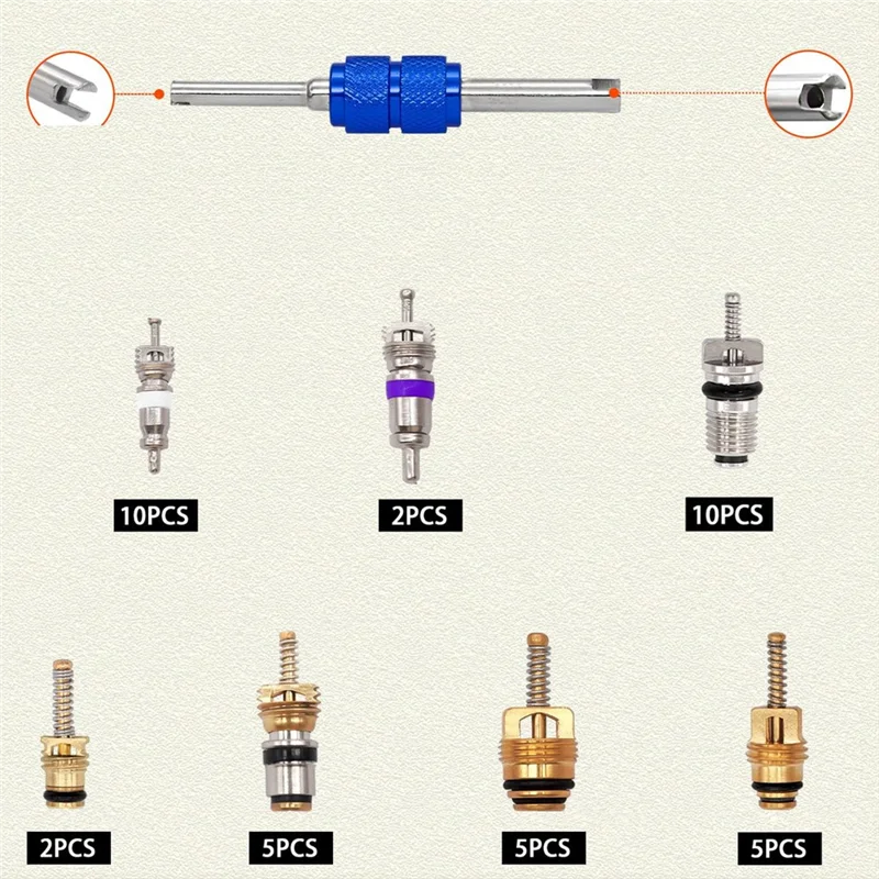 

Практичный комплект для ремонта автомобильного кондиционера, 270 шт., комплект уплотнительных колец + 40 шт., набор сердечников клапана кондиционера с инструментом для снятия