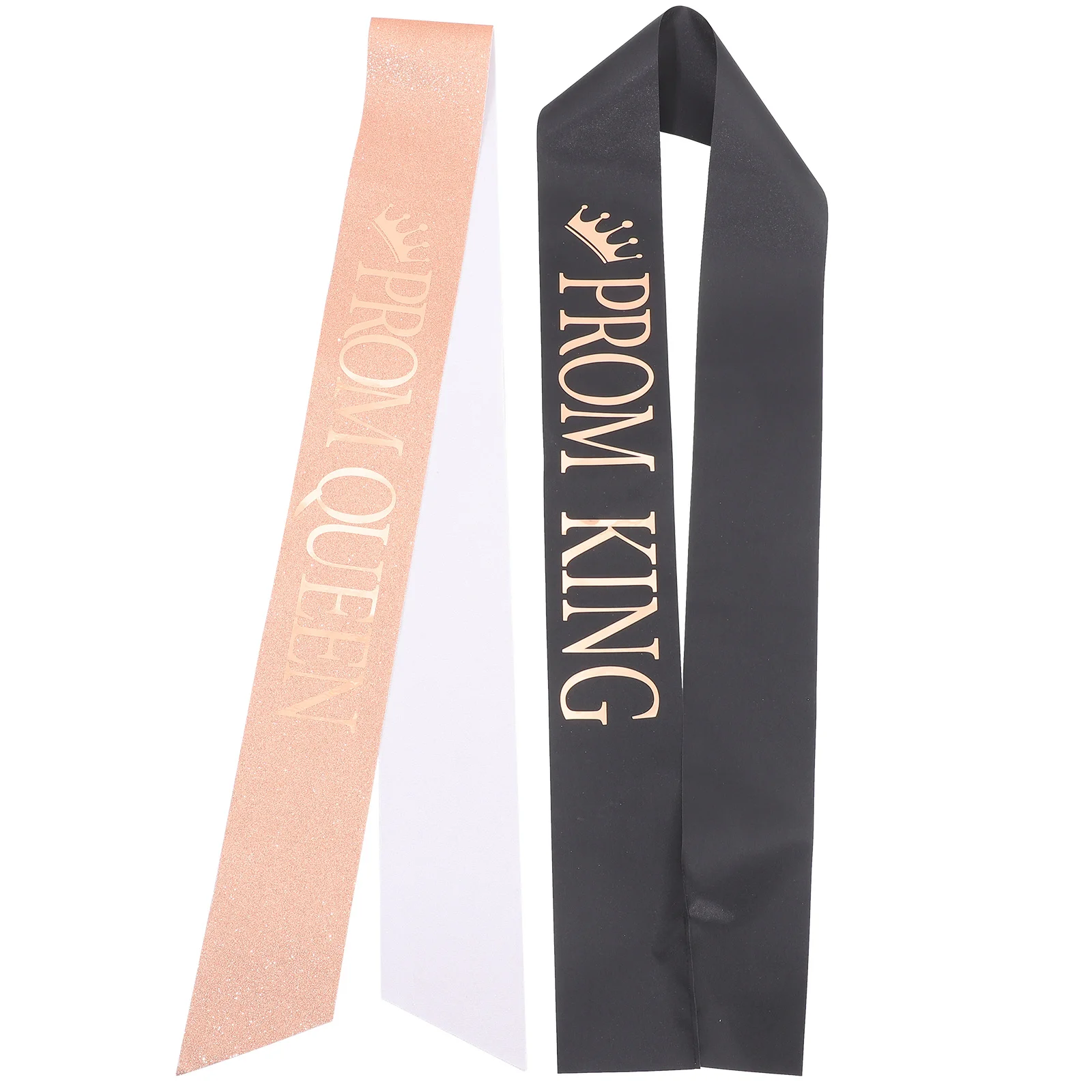 

2pcs Prom King Prom Queen Sashes Graduation Party Supplies Adjustable Letter Sash Cloth Shoulder Strap For Women Men