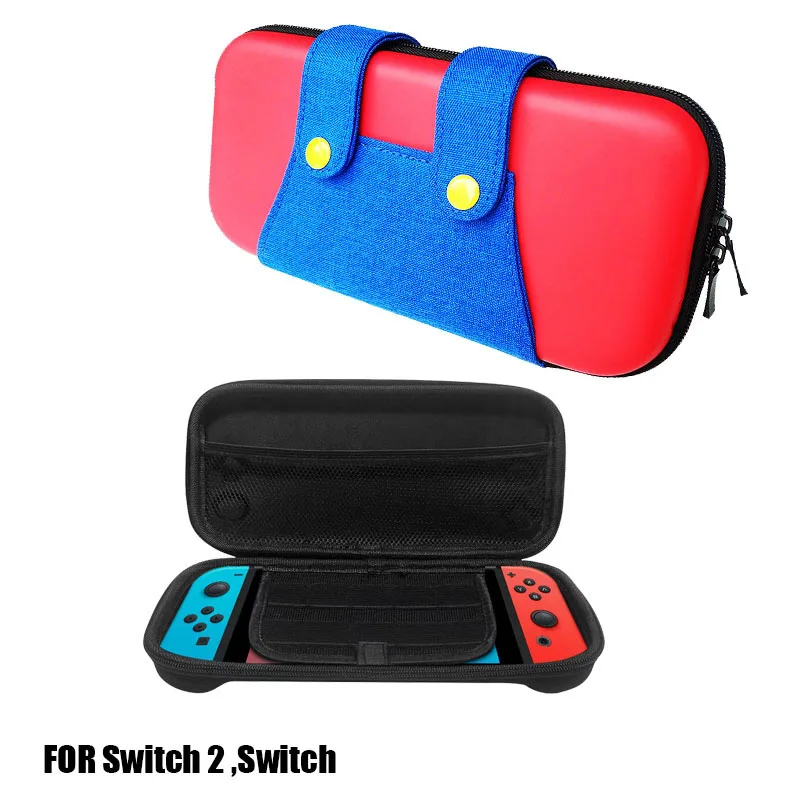 Estuche de viaje delgado para Nintendo Switch 2 Switch, carcasa dura EVA impermeable, bolsa de mano de almacenamiento protectora para Mario, accesorio NS
