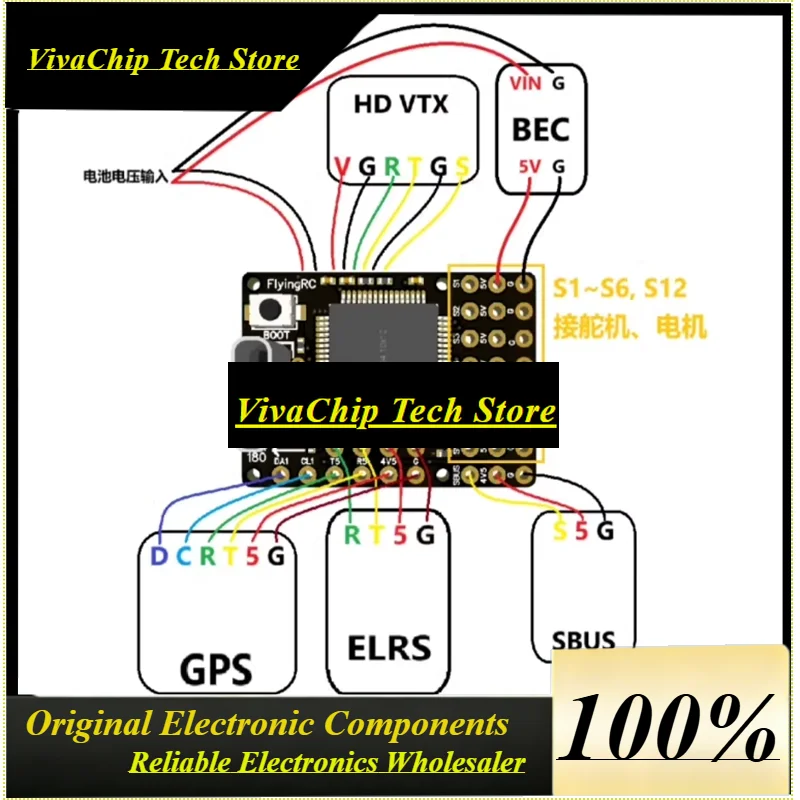 ViVaSF4Wing Mini MK1 Ultra-mini Flight Controller 40A ESC BEC ICM42605 Gyroscope For RC Fixed Wing Airplane Accessories