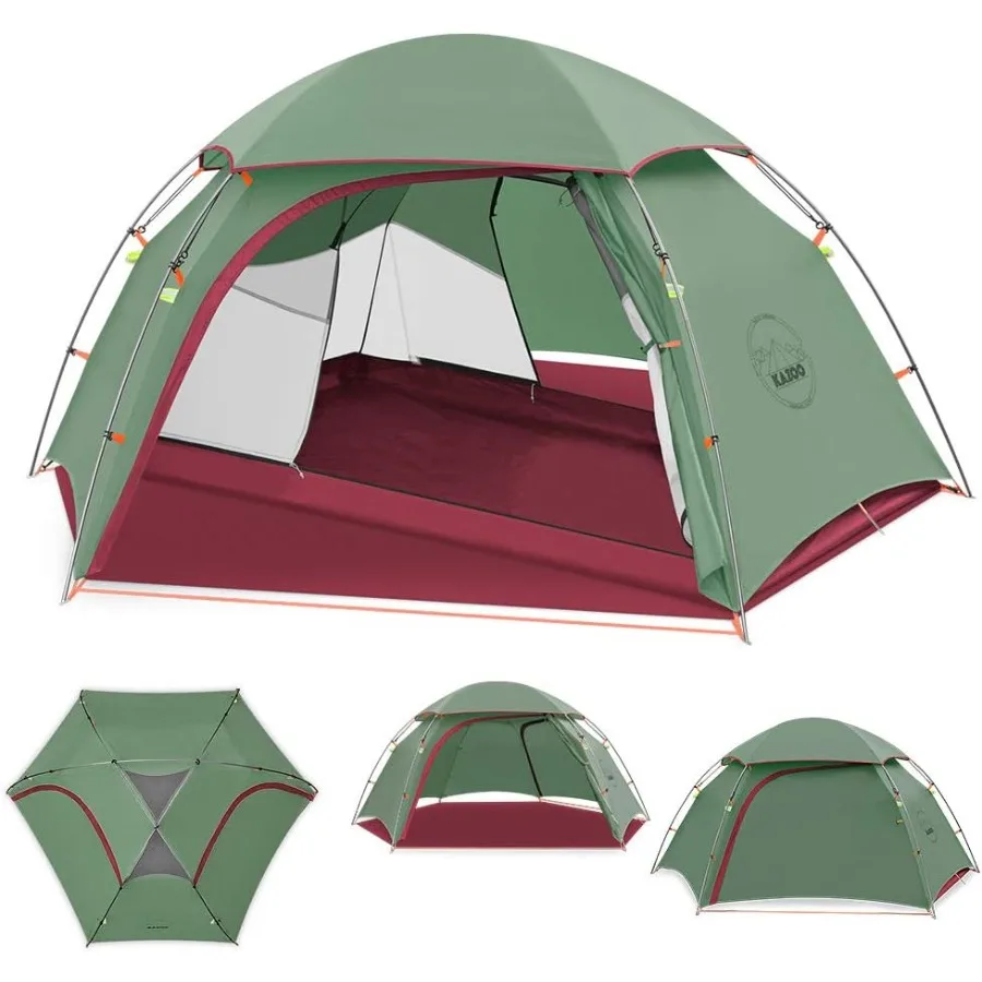 Tienda de campaña ultraligera impermeable para 1 y 2 personas, senderismo y acampada con marco de aluminio, diseño de doble capa para peso ligero