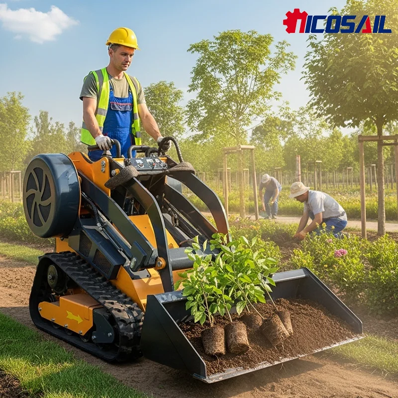 جرافة انزلاقية صغيرة هيدروليكية عالية التدفق متوافقة مع مرفق Forestry Mulcher #1