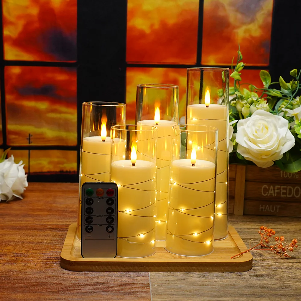 

Рождественская фотосвеча, Мерцающая головка, роскошная светодиодная беспламенная Электронная свеча, лампа-строка