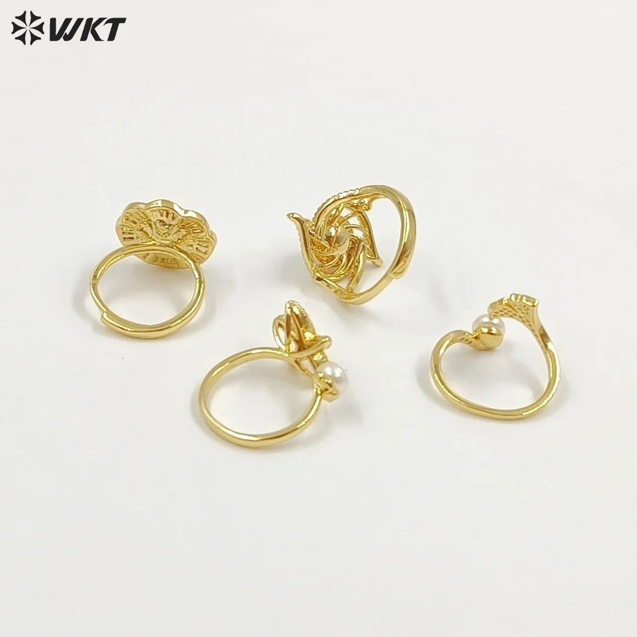 

WT-MPR156 5PCS Charming Five Styles Special Popular Ring With 18k Real Gold Plated For Lady Business Banquets