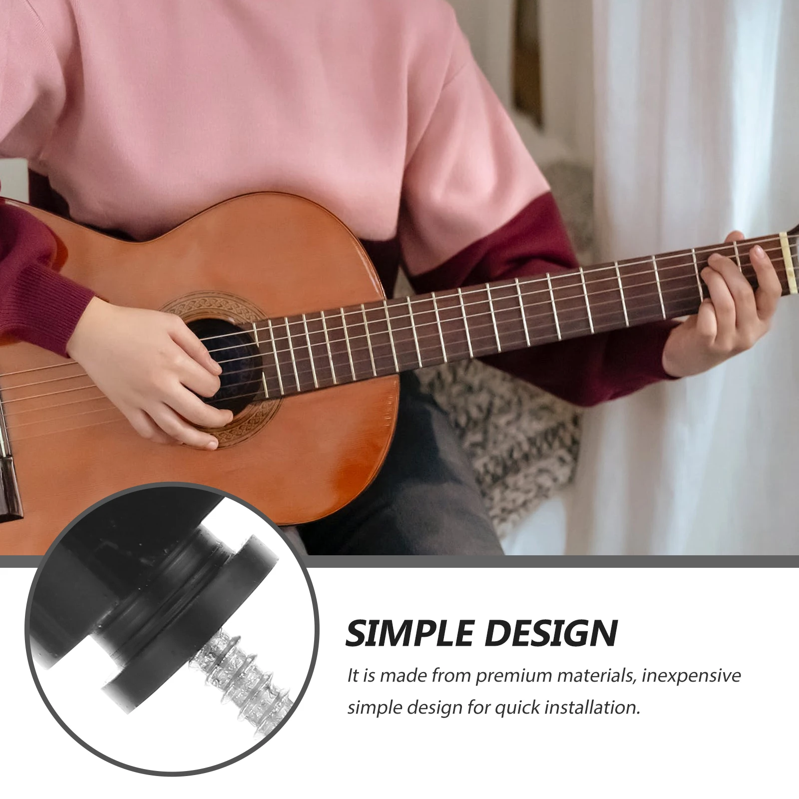 

2pcs Guitar Strap Lock Buckle Durable Iron Material Anti Falling Bass Electric Guitar Accessories Strap Button Pegs