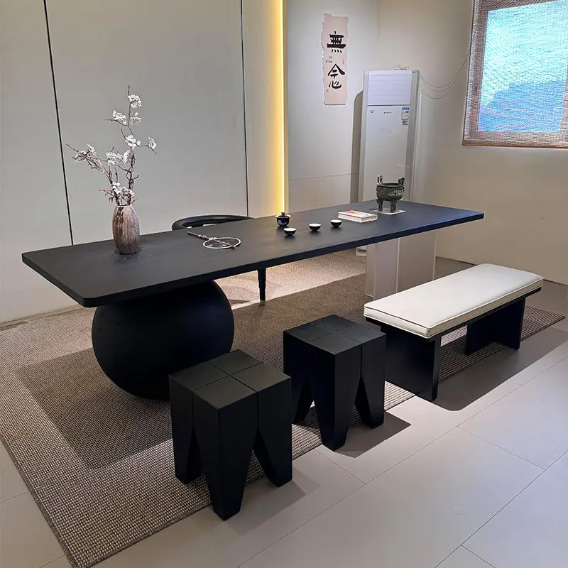 

Новый китайский чайный стол из массива дерева 2026 года, высококачественный круглый стол с дизайнерскими ножками, для чайной комнаты, акриловый.